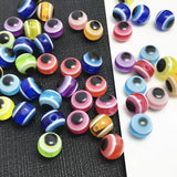 Mixed Evil Eye Resin Beads Round Spacer Jewelry DIY Bracelet