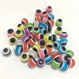 Mixed Evil Eye Resin Beads Round Spacer Jewelry DIY Bracelet
