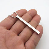 4x4x50mm Stainless Steel Cube Pendant for DIY Logo Necklace
