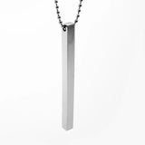 4x4x50mm Stainless Steel Cube Pendant for DIY Logo Necklace