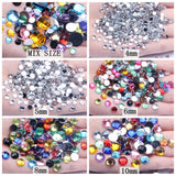 Crystal Round Earth Facetsd Acrylic Flatback Craft Art DIY Gems - Nail Stones