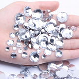 Crystal Round Earth Facetsd Acrylic Flatback Rhinestone Strass Nail Stones