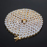 1 Row Zircon Tennis Chain Hip Hop Necklace Men's Rock Link 18" 20"