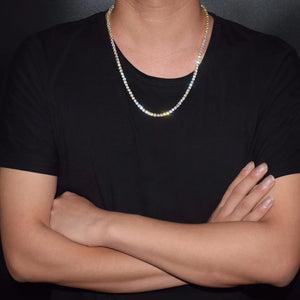 1 Row Zircon Tennis Chain Hip Hop Necklace Men's Rock Link 18" 20"