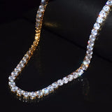 1 Row Zircon Tennis Chain Hip Hop Necklace Men's Rock Link 18" 20"