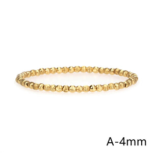 Plated Round Beads Elastic Bracelets for Women Wedding Jewelry