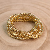 Plated Round Beads Elastic Bracelets for Women Wedding Jewelry