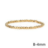 Plated Round Beads Elastic Bracelets for Women Wedding Jewelry