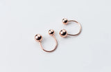 925 Sterling Silver Gold Polished Double Lucky Ball Earrings GTLE2963