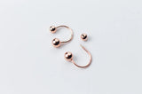 925 Sterling Silver Gold Polished Double Lucky Ball Earrings GTLE2963