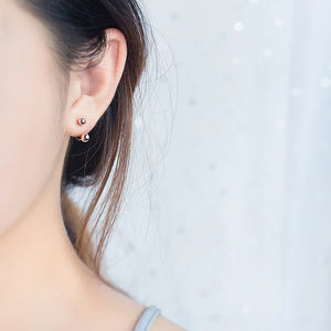 925 Sterling Silver Gold Polished Double Lucky Ball Earrings GTLE2963