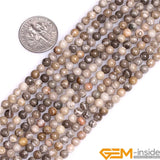 Round Gray Coral Jasper Stone Beads 15 Inch Strand