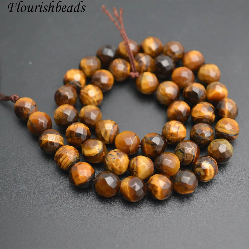 4mm 6mm 8mm 10mm Faceted Tiger Eye Stone Round Loose Beads