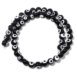 Evil Eye Lampwork Glass Beads Set, 4-10mm, DIY Jewelry Making