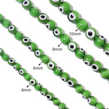 Evil Eye Lampwork Glass Beads Set, 4-10mm, DIY Jewelry Making