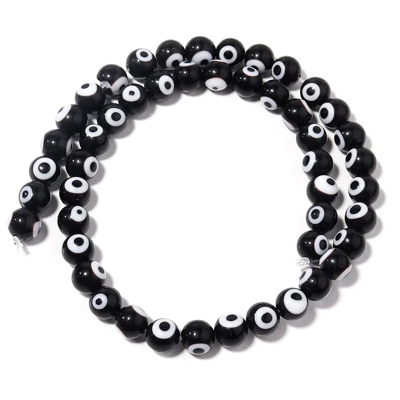 Evil Eye Lampwork Glass Beads Set, 4-10mm, DIY Jewelry Making
