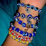 Evil Eye Lampwork Glass Beads Set, 4-10mm, DIY Jewelry Making
