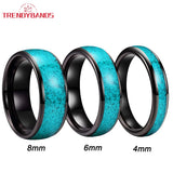 Tungsten Carbide Turquoise Wedding Band for Men Women