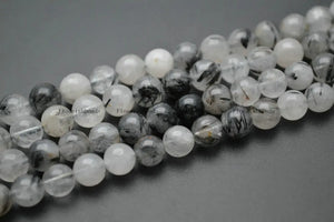 Natural Rutilated Quartz Stone Round Loose Beads 4mm 6mm 8mm