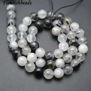 Natural Rutilated Quartz Stone Round Loose Beads 4mm 6mm 8mm