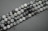 Natural Rutilated Quartz Stone Round Loose Beads 4mm 6mm 8mm