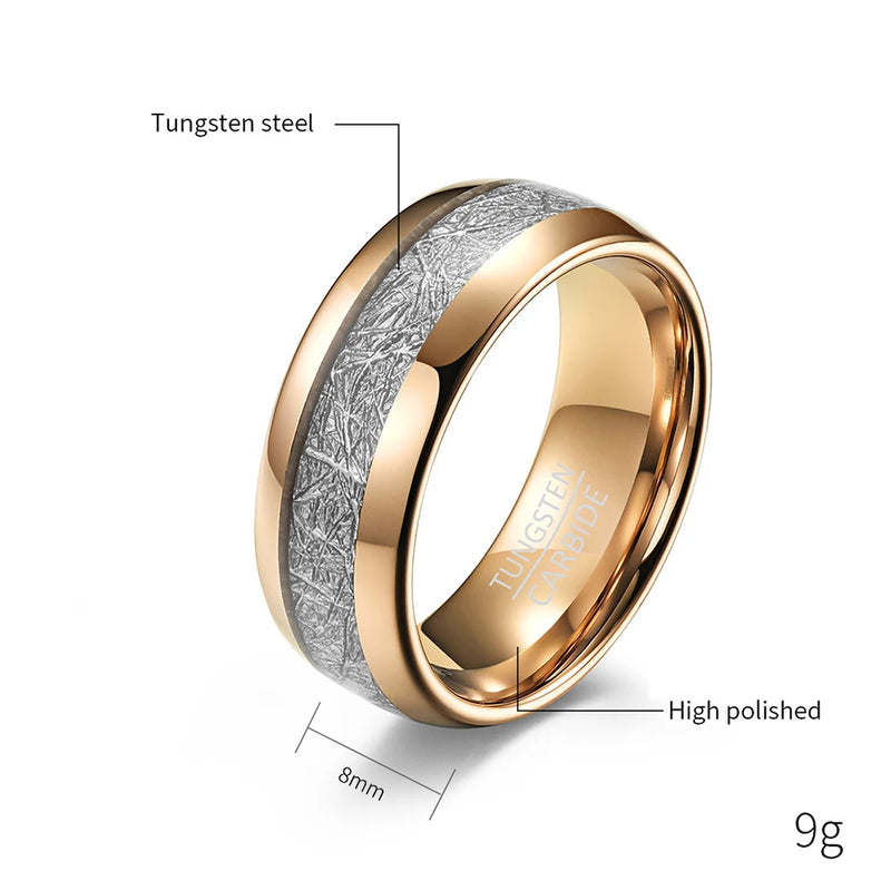 Rose Tungsten Carbide Wedding Band Ring for Men