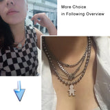 Stainless Steel Bead Chain Necklace Women Choker Long