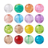 Transparent Crackle Glass Beads Round Loose Beads for Bracelet Making Mix 100pc