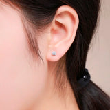 925 Silver 4mm-6mm CZ Stud Earrings for Men Women Kids