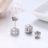 925 Silver 4mm-6mm CZ Stud Earrings for Men Women Kids