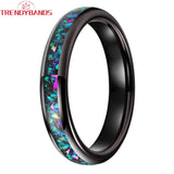 Galaxy Opal Inlay Tungsten Wedding Band Engagement Ring