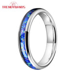 Galaxy Opal Inlay Tungsten Wedding Band Engagement Ring