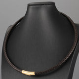 Red Brown Braided Rope Chain Choker Necklace for Men Boys