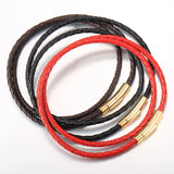Red Brown Braided Rope Chain Choker Necklace for Men Boys