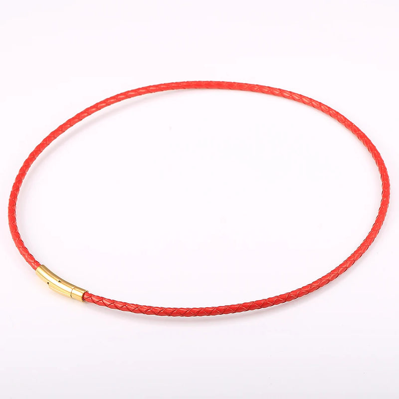 Red Brown Braided Rope Chain Choker Necklace for Men Boys
