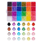 Transparent Acrylic Bicone Beads 24 Colors for Jewelry Making
