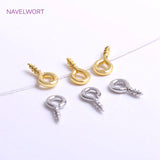 18K Plating Screw Eye Component Brass Mini Eye Pins 4mm*8mm