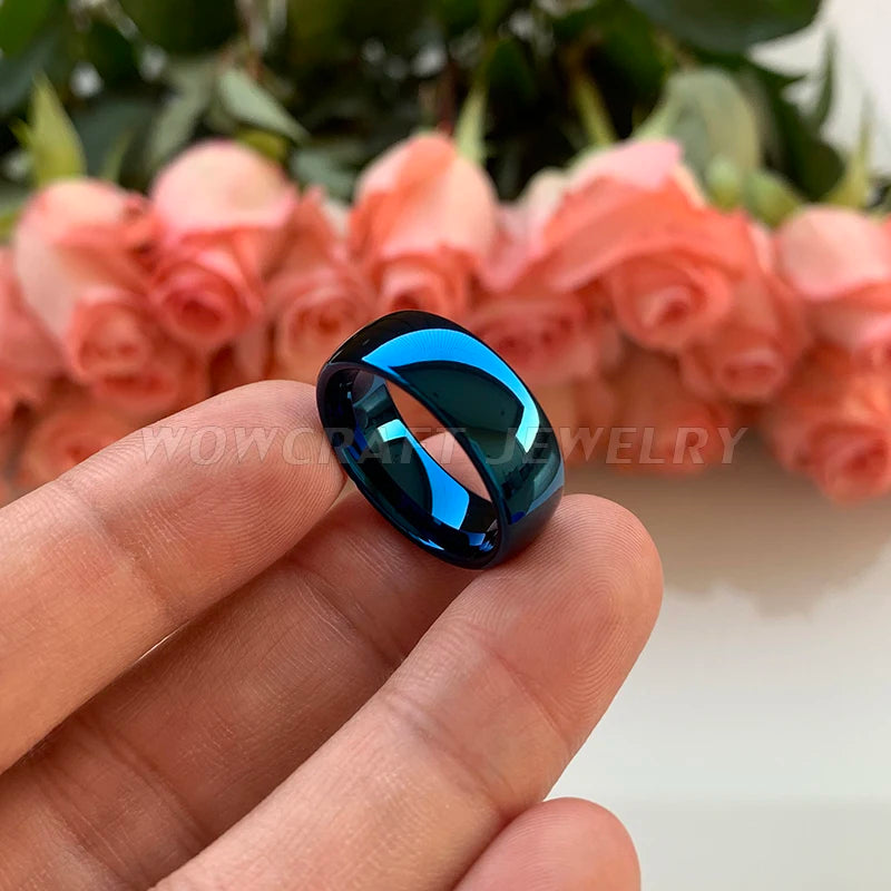 Tungsten Carbide Wedding Band Polished Finish Ring 6mm 8mm 4mm Comfort fit