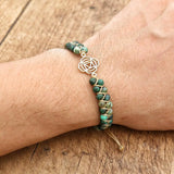 4mm African Stone Turtle Bracelet Double Layer Beads Boho Charm