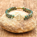 4mm African Stone Turtle Bracelet Double Layer Beads Boho Charm
