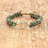 4mm African Stone Turtle Bracelet Double Layer Beads Boho Charm