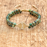 4mm African Stone Turtle Bracelet Double Layer Beads Boho Charm