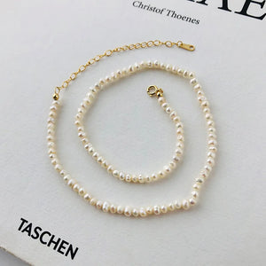 925 Sterling Silver Freshwater Rice Pearl Choker Necklace Pendant Gift