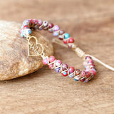 Heart Shape Female Bracelet Double Layer Beaded Charm B