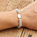 Opal Pine Bracelet for Women Men Double Layer Strand Beaded Charm Bracelet