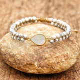 Opal Pine Bracelet for Women Men Double Layer Strand Beaded Charm Bracelet