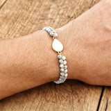 Opal Pine Bracelet for Women Men Double Layer Strand Beaded Charm Bracelet
