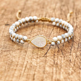 Opal Pine Bracelet for Women Men Double Layer Strand Beaded Charm Bracelet