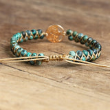 4mm Beads Bracelet Tree of Life Charm Bracelets African Jasper String Braided