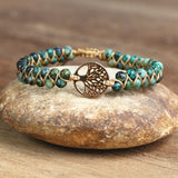4mm Beads Bracelet Tree of Life Charm Bracelets African Jasper String Braided